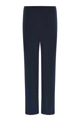 Tia - Straight leg Jersey trousers - Navy