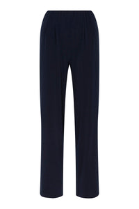 Tia - Straight leg Jersey trousers - Navy