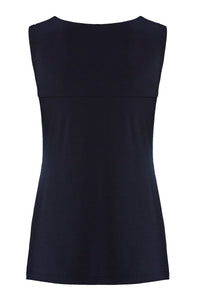 Tia - Long Jersey square neck Camisole - Navy