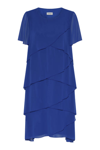 Godske - Chiffon tiered Dress - Royal Blue