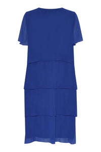 Godske - Chiffon tiered Dress - Royal Blue