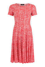 Load image into Gallery viewer, Tia - Round neck panelled dress - Coral leaf print