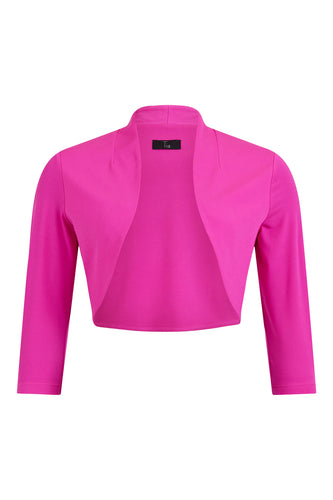 Tia - 3/4 Sleeved Bolero Jacket - Hot Pink