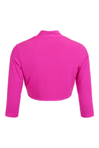 Tia - 3/4 Sleeved Bolero Jacket - Hot Pink