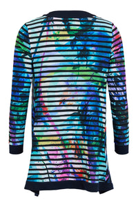 Tia - Waterfall style jacket - Stripy print