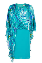 Load image into Gallery viewer, Godske - Straight Dress with overlay blouse - Turquoise Print mix