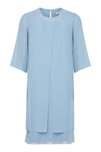 Load image into Gallery viewer, Godske -3/4 Sleeve Dress with Diamanté Neckline - Cornflower Blue