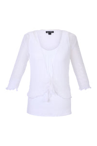 Marble - Tie Wrap Cardigan - White - 1531