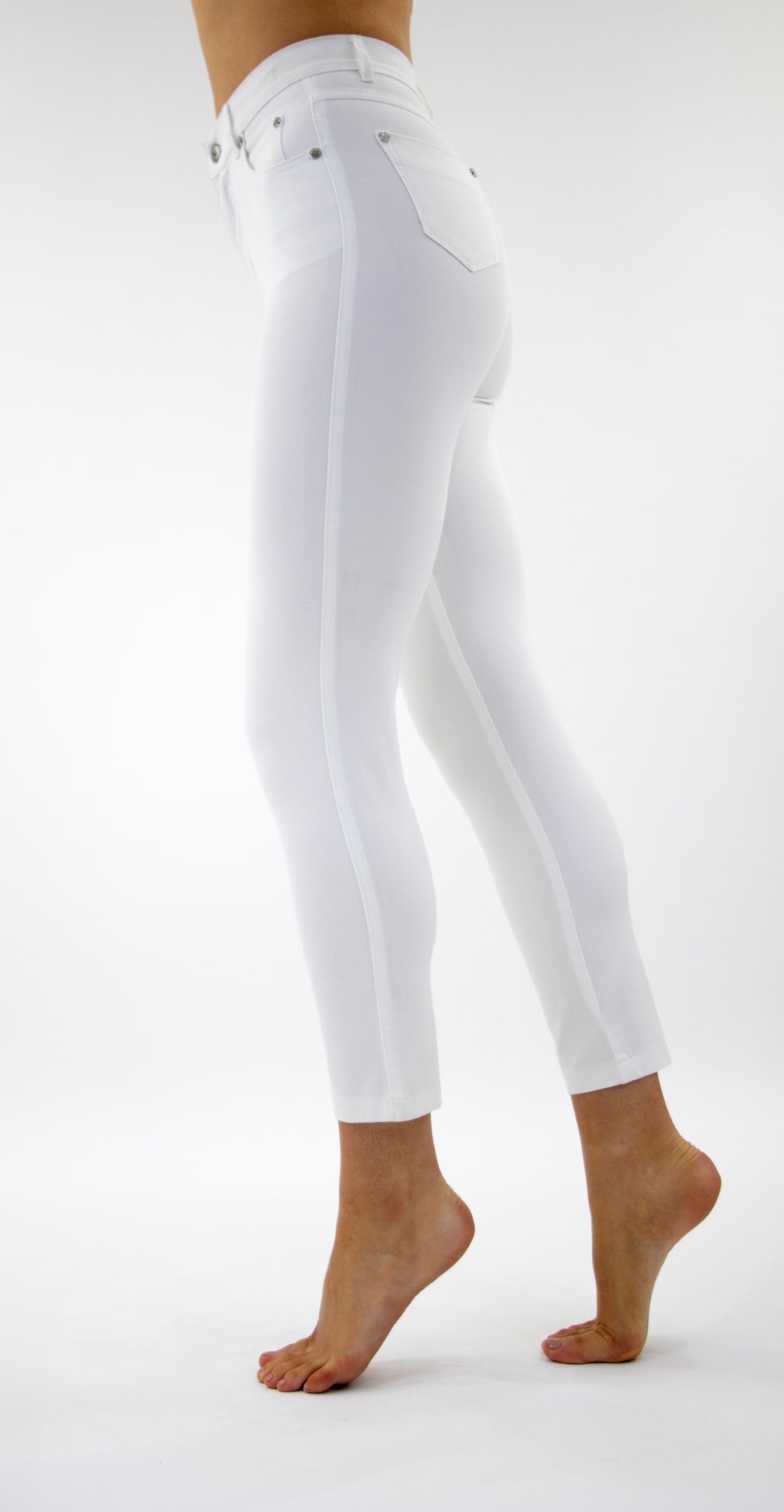 Marble - Ankle length Jeans - White