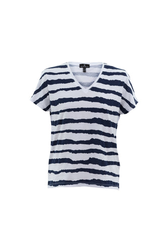 Marble - Cotton T- Shirt - Navy Stripe