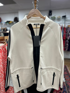 Olsen - Long Sleeve Zipped Jacket - Stone & Black