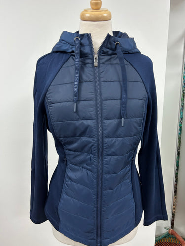 Olsen - Hooded Quilted  Jacket - Navy