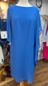 Allison - Draped sleeved Dress - Cornflower Blue
