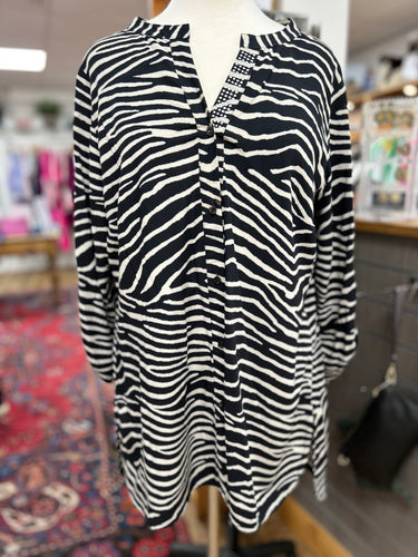 Doris Streich - Diamante Shirt - Zebra Print