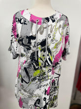 Load image into Gallery viewer, Doris Streich - Drawstring neck Tee Shirt - Graffiti Print