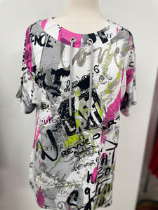 Doris Streich - Drawstring neck Tee Shirt - Graffiti Print