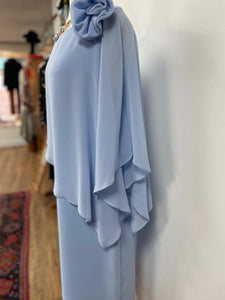 Allison - Short Dress with blouse overlay - Sky Blue