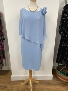 Allison - Short Dress with blouse overlay - Sky Blue