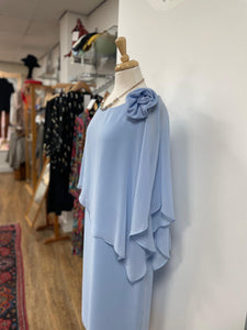 Allison - Short Dress with blouse overlay - Sky Blue