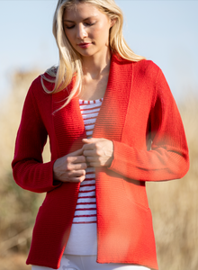 Marble - Relaxed fit Cardigan - Red