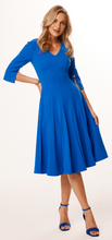 Load image into Gallery viewer, Tia - 3/4 sleeved Panelled dress - Cobalt blue