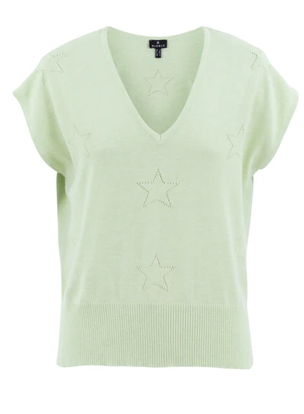 Marble - Star Pattern Sleeveless sweater - Lime