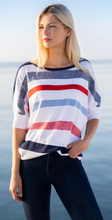Load image into Gallery viewer, Marble - Superset Batwing blouson sweater - Red/White/Blue