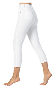 Marble -  Cropped Jeans - White