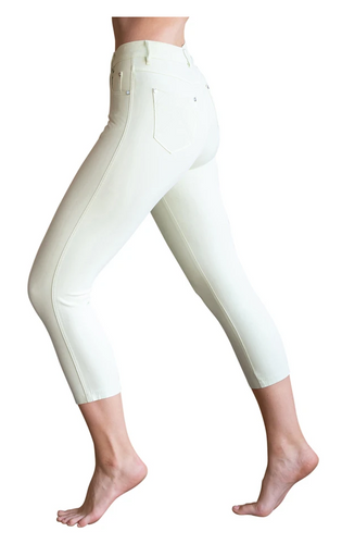 Marble - Cropped Jeans - Lime