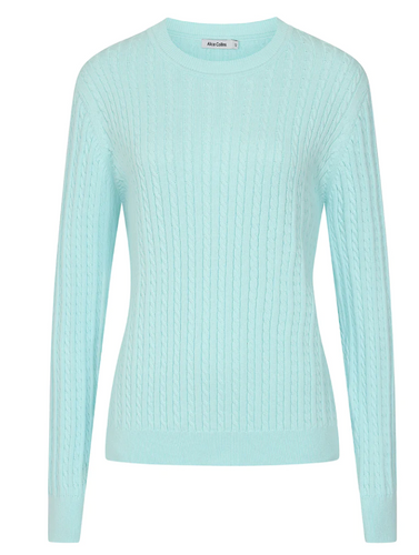 Alice Collins - Gwyneth Cable Pullover - Sky