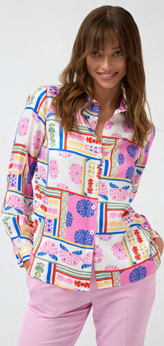 Bariloche - Berino Shirt - Abstract Print - Pink Mix