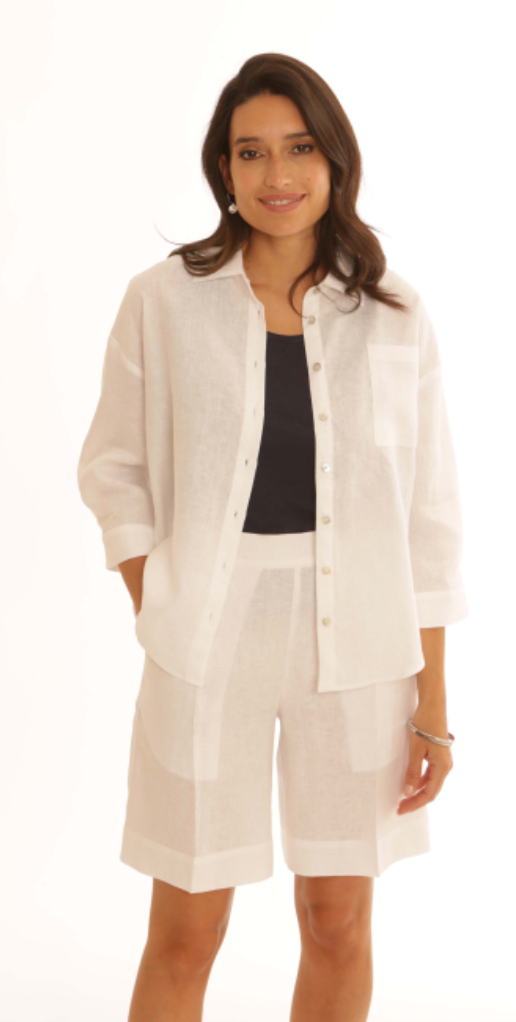 Pomodoro - Linen Shirt - White