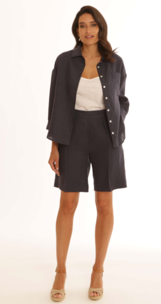 Pomodoro - Linen Shorts - Navy