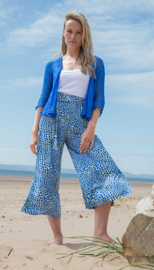 Marble - Tie Wrap Cardigan - Mid Blue - 1531