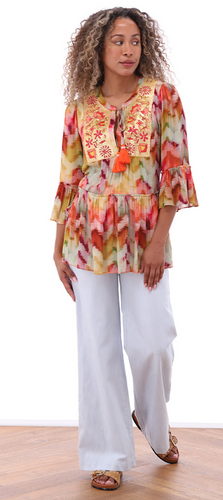K Design - Boho Blouse - Orange Mix - 507