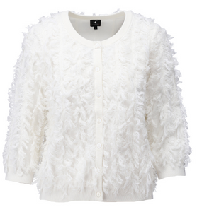K Design - Fringe Cardigan - Cream - A847