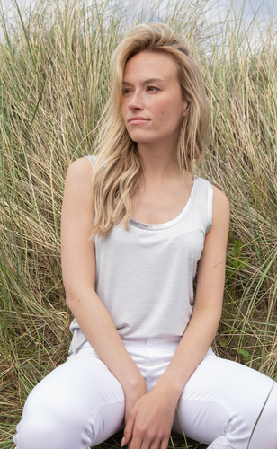 Marble - Relaxed Fit Vest with Silver trim - Grey/Sliver - 6950