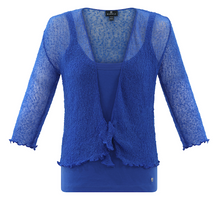 Load image into Gallery viewer, Marble - Tie Wrap Cardigan - Mid Blue - 1531