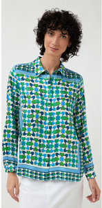 Bariloche - Moraira Shirt - Geometric print - Blue/Green