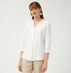 Tinta - Minu - Braided Collar Blouse - Cream